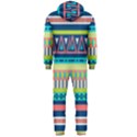 Aztec Triangle Chevron Wave Plaid Circle Color Rainbow Hooded Jumpsuit (Men)  View2