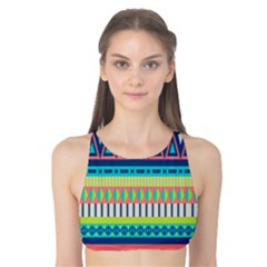 Aztec Triangle Chevron Wave Plaid Circle Color Rainbow Tank Bikini Top by Mariart