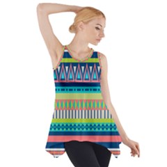 Aztec Triangle Chevron Wave Plaid Circle Color Rainbow Side Drop Tank Tunic