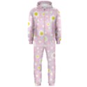 Flower Floral Sunflower Pink Yellow Hooded Jumpsuit (Men)  View1