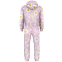 Flower Floral Sunflower Pink Yellow Hooded Jumpsuit (Men)  View2