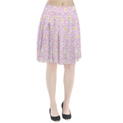 Flower Floral Sunflower Pink Yellow Pleated Skirt