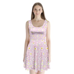 Flower Floral Sunflower Pink Yellow Split Back Mini Dress  by Mariart