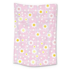 Flower Floral Sunflower Pink Yellow Large Tapestry