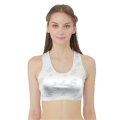 Dollar Sign Transparent Sports Bra With Border by Mariart