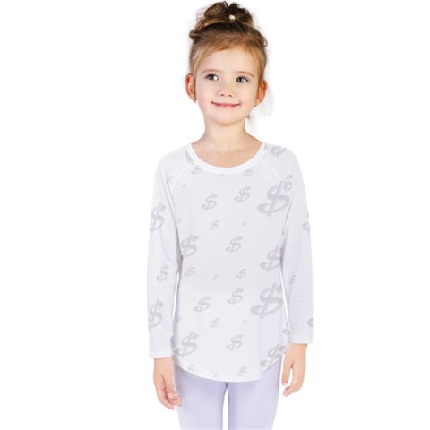 Dollar Sign Transparent Kids  Long Sleeve Tee by Mariart