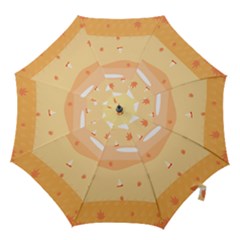 Dragonfly Leaf Orange Hook Handle Umbrellas (medium) by Mariart