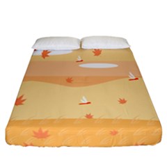 Dragonfly Leaf Orange Fitted Sheet (california King Size)