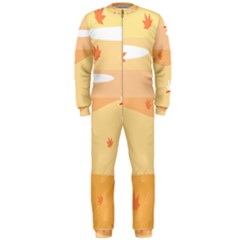 Dragonfly Leaf Orange Onepiece Jumpsuit (men)  by Mariart