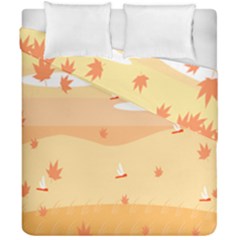 Dragonfly Leaf Orange Duvet Cover Double Side (california King Size)