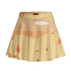 Dragonfly Leaf Orange Mini Flare Skirt by Mariart