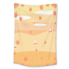 Dragonfly Leaf Orange Large Tapestry by Mariart