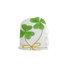 Flower Floralleaf Green Reboon Drawstring Pouches (small)  by Mariart