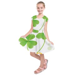 Flower Floralleaf Green Reboon Kids  Short Sleeve Dress by Mariart