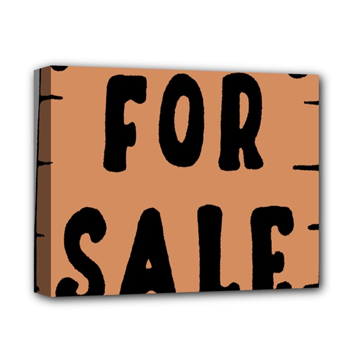 For Sale Sign Black Brown Deluxe Canvas 14  x 11 