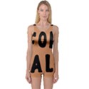 For Sale Sign Black Brown One Piece Boyleg Swimsuit View1