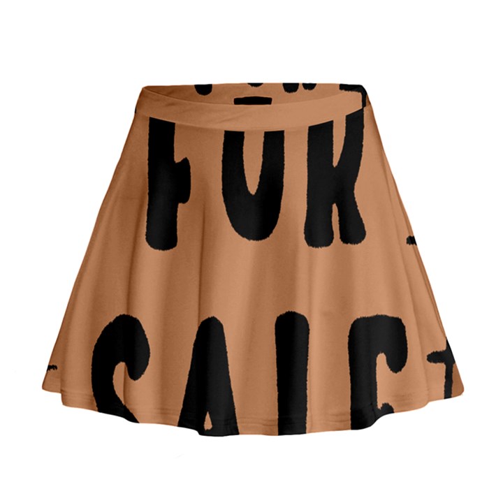 For Sale Sign Black Brown Mini Flare Skirt