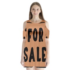 For Sale Sign Black Brown Shoulder Cutout Velvet  One Piece by Mariart