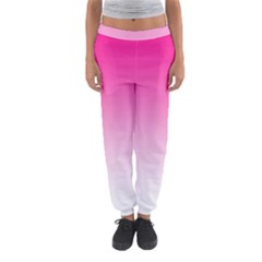 Gradients Pink White Women s Jogger Sweatpants by Mariart