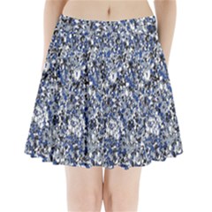 Electric Blue Blend Stone Glass Pleated Mini Skirt