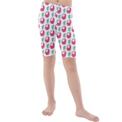 Fruit Pink Green Mangosteen Kids  Mid Length Swim Shorts by Mariart