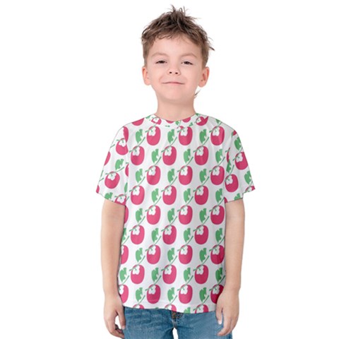 Fruit Pink Green Mangosteen Kids  Cotton Tee by Mariart