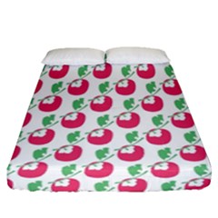 Fruit Pink Green Mangosteen Fitted Sheet (queen Size)