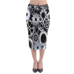 Gears Technology Steel Mechanical Chain Iron Midi Pencil Skirt by Mariart