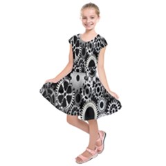 Gears Technology Steel Mechanical Chain Iron Kids  Short Sleeve Dress by Mariart