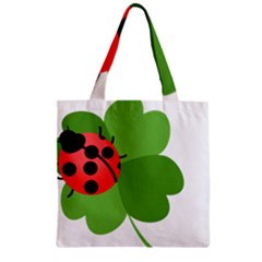 Insect Flower Floral Animals Green Red Zipper Grocery Tote Bag by Mariart