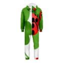 Insect Flower Floral Animals Green Red Hooded Jumpsuit (Kids) View2