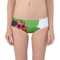 Insect Flower Floral Animals Green Red Classic Bikini Bottoms by Mariart