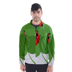 Insect Flower Floral Animals Green Red Wind Breaker (men) by Mariart