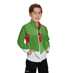 Insect Flower Floral Animals Green Red Wind Breaker (kids) by Mariart