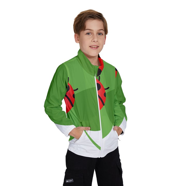 Insect Flower Floral Animals Green Red Wind Breaker (Kids)