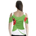 Insect Flower Floral Animals Green Red Butterfly Sleeve Cutout Tee  View2