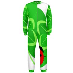 Insect Flower Floral Animals Green Red Line Onepiece Jumpsuit (men)  by Mariart