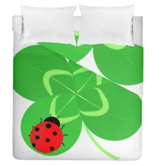 Insect Flower Floral Animals Green Red Line Duvet Cover Double Side (queen Size) by Mariart