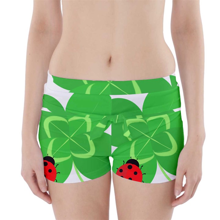 Insect Flower Floral Animals Green Red Line Boyleg Bikini Wrap Bottoms