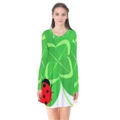 Insect Flower Floral Animals Green Red Line Flare Dress