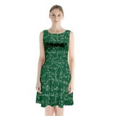 Formula Number Green Board Sleeveless Chiffon Waist Tie Dress