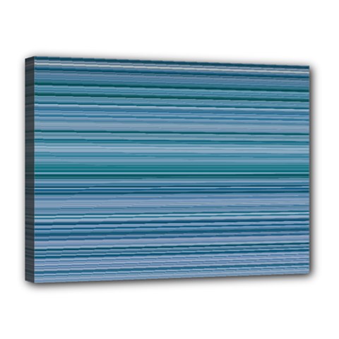 Horizontal Line Blue Canvas 16  X 12  by Mariart