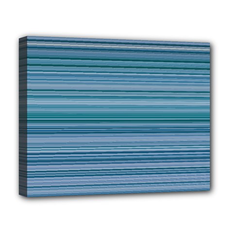 Horizontal Line Blue Deluxe Canvas 20  X 16   by Mariart