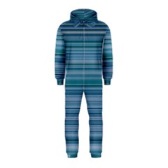 Horizontal Line Blue Hooded Jumpsuit (kids) by Mariart