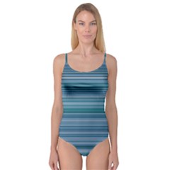 Horizontal Line Blue Camisole Leotard  by Mariart