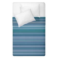 Horizontal Line Blue Duvet Cover Double Side (single Size)