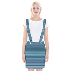 Horizontal Line Blue Suspender Skirt