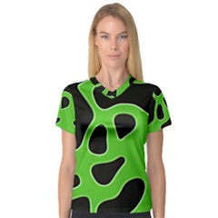 Abstract Shapes A Completely Seamless Tile Able Background Women s V-neck Sport Mesh Tee