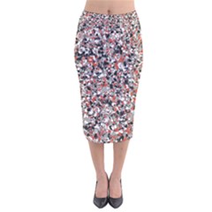 Hurley Mix Electric Electric Red Blend Velvet Midi Pencil Skirt