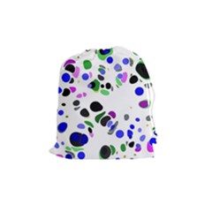 Colorful Random Blobs Background Drawstring Pouches (medium) 